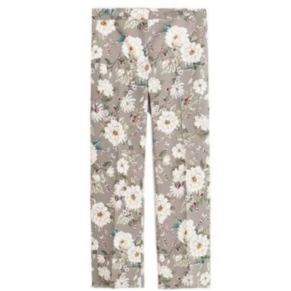 ZARA basic women’s floral grey print wide leg trousers size small - Picture 1 of 12